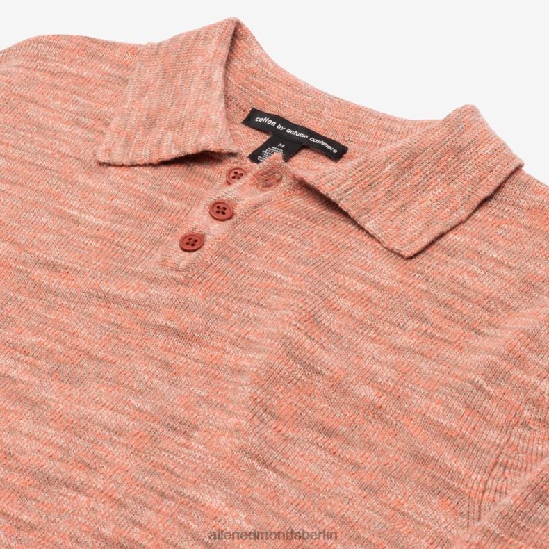 Allen Edmonds orange unisex Herbstliches Poloshirt aus Kaschmir-Baumwollstrick 82J2T497
