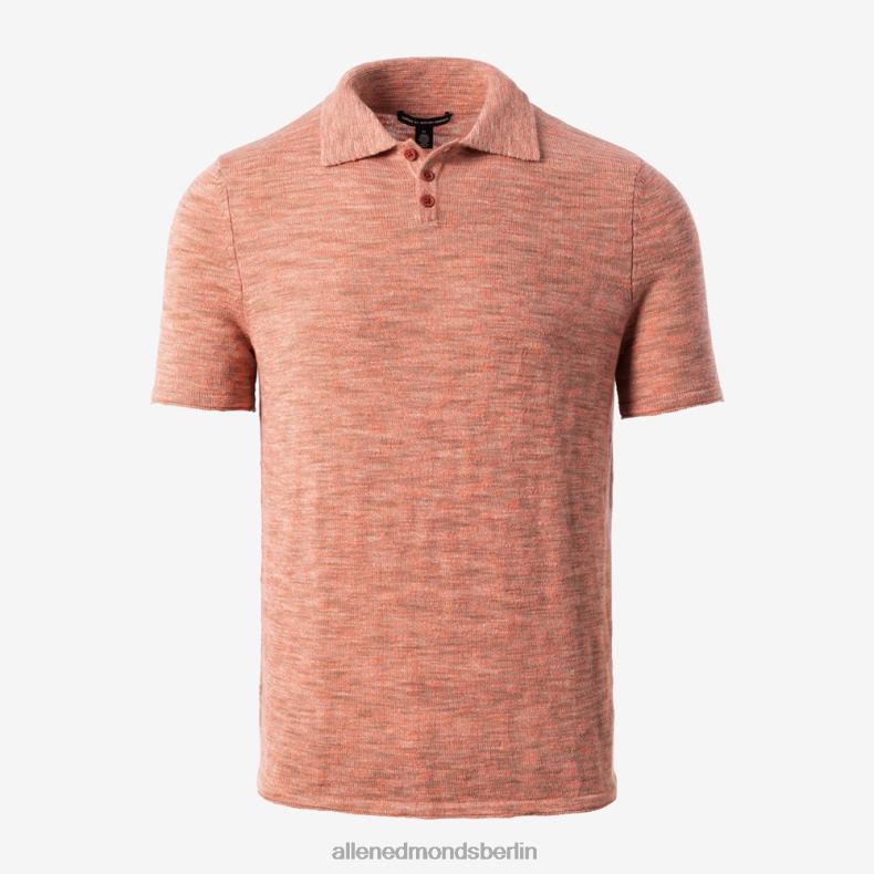 Allen Edmonds orange unisex Herbstliches Poloshirt aus Kaschmir-Baumwollstrick 82J2T497