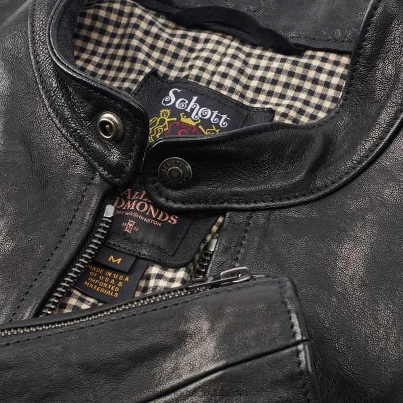 Allen Edmonds Schwarz unisex Cafe-Racer-Jacke 82J2T506