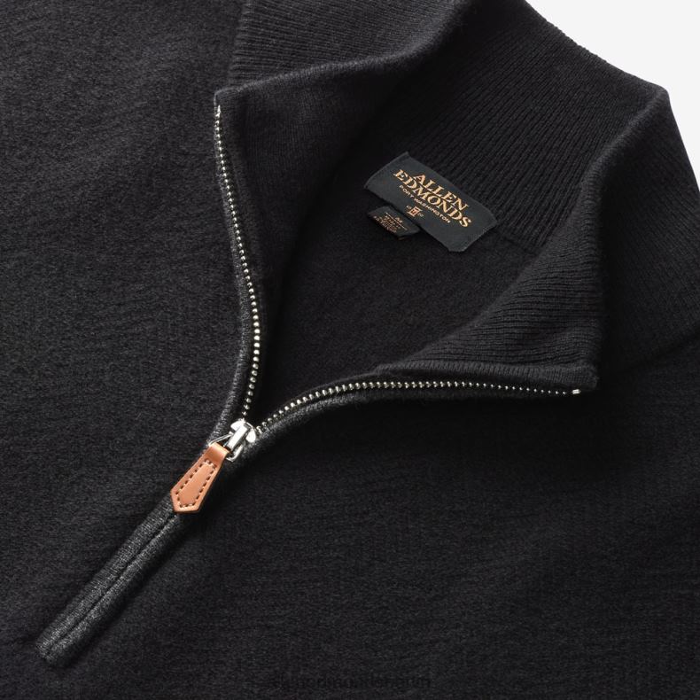Allen Edmonds Schwarz unisex Pullover aus Wolle und Kaschmir mit Viertelreißverschluss 82J2T517