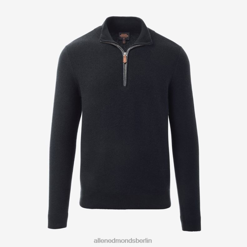 Allen Edmonds Schwarz unisex Pullover aus Wolle und Kaschmir mit Viertelreißverschluss 82J2T517