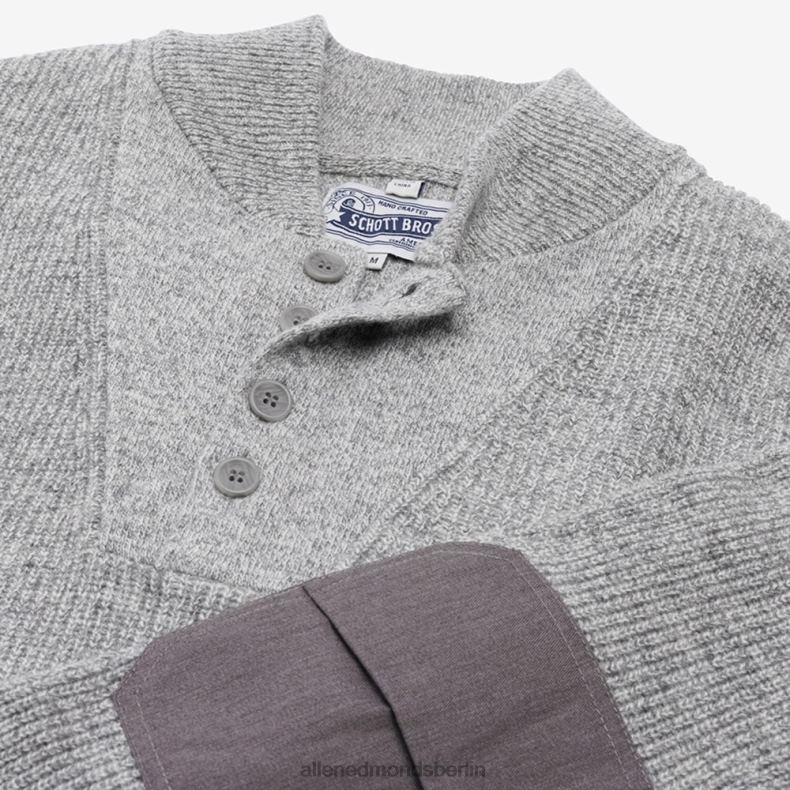Allen Edmonds grau unisex Schott N.Y.C. Militär-Henley-Pullover 82J2T192