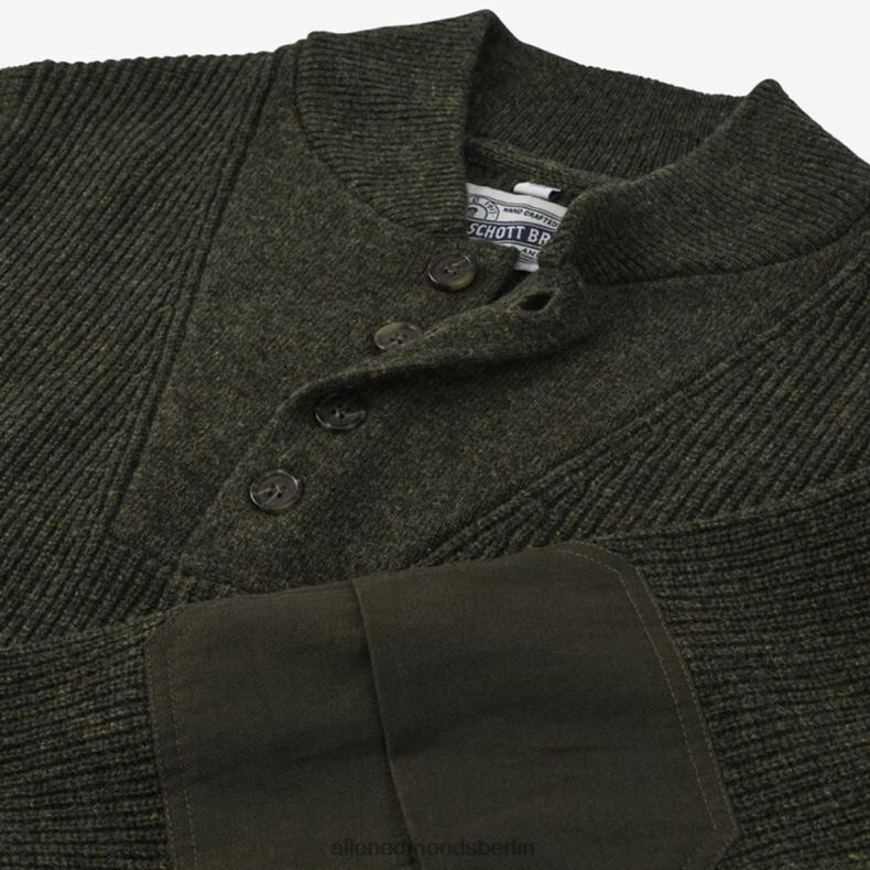 Allen Edmonds moosgrün unisex Schott N.Y.C. Militär-Henley-Pullover 82J2T520