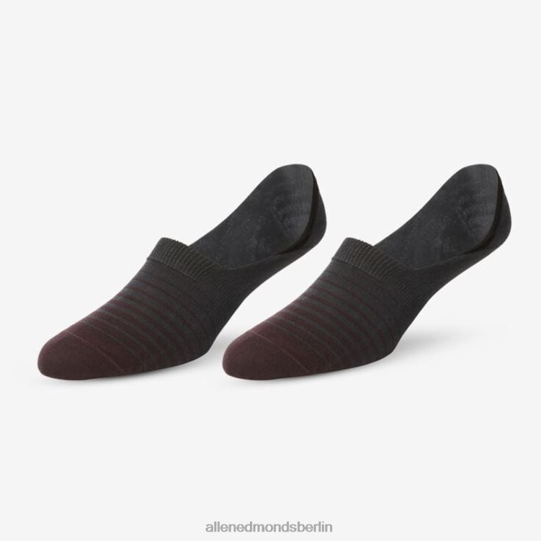 Allen Edmonds Brombeere/Grau unisex No-Show-Socken im 2er-Pack 82J2T516