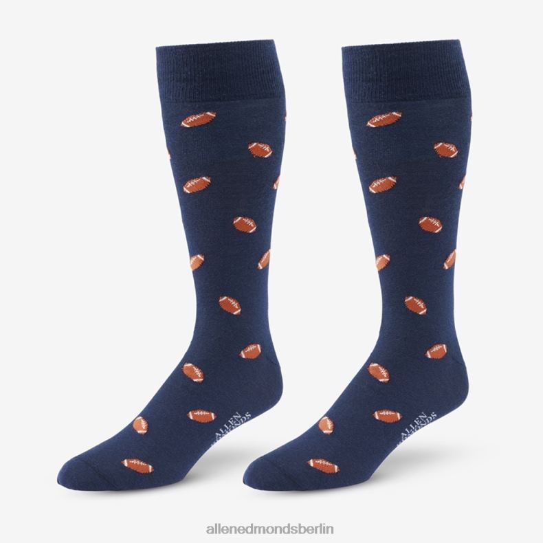 Allen Edmonds Marine unisex Knielange Socken mit Fußballmuster 82J2T183