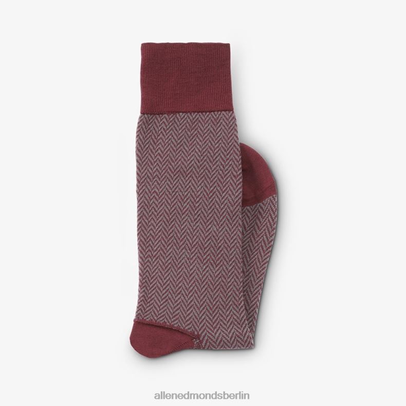 Allen Edmonds Merlot-Fischgrätenmuster unisex Knielange Socken mit Fischgrätenmuster 82J2T181