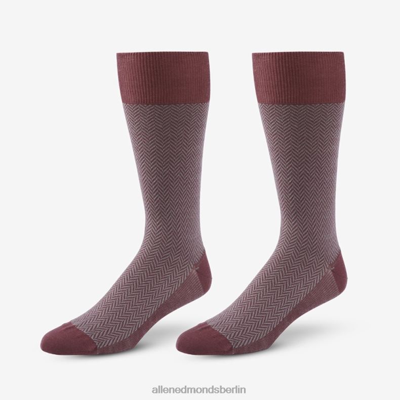 Allen Edmonds Merlot-Fischgrätenmuster unisex Knielange Socken mit Fischgrätenmuster 82J2T181