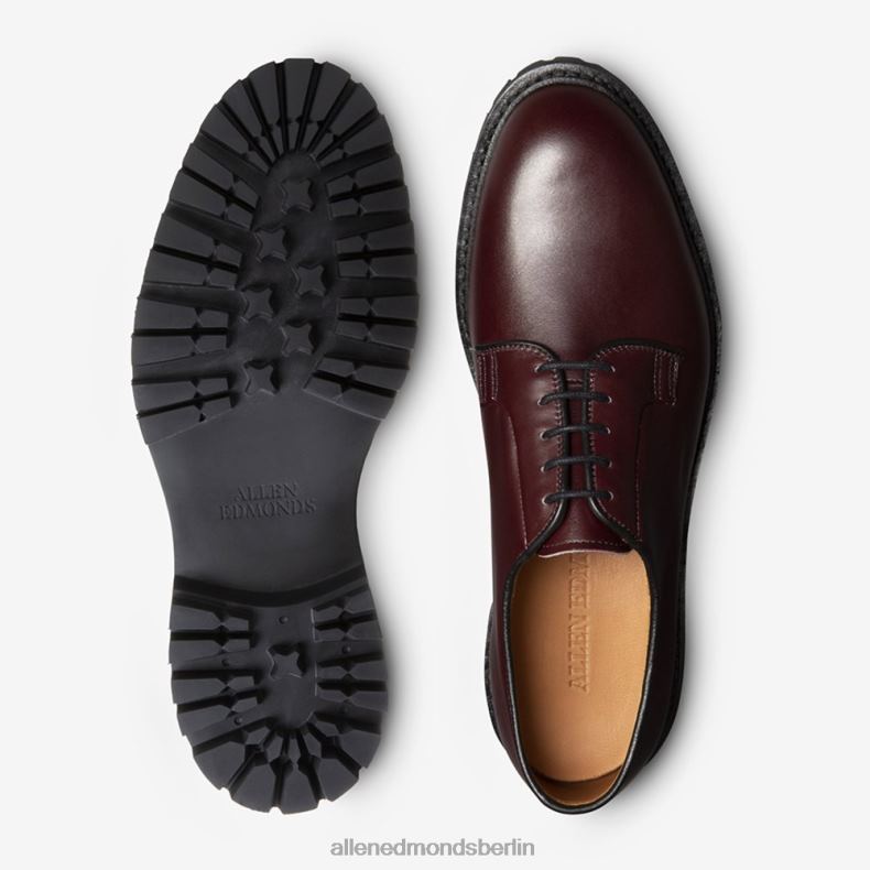 Allen Edmonds burgunderfarbenes Leder Männer Lennon Lug Derby 82J2T105