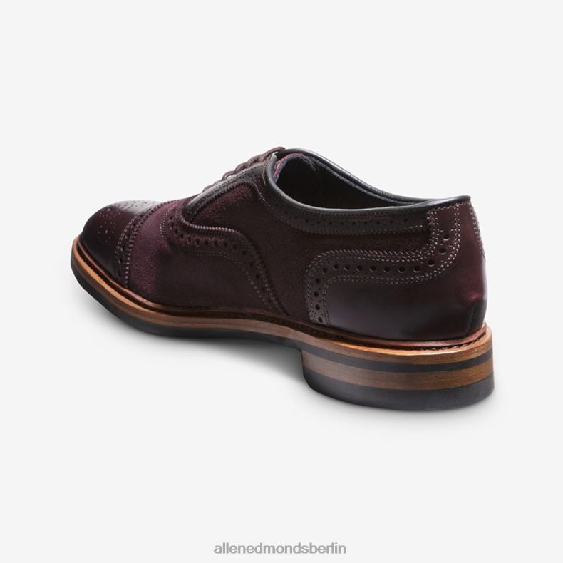 Allen Edmonds Burgunderrotes Wildleder Männer Strandmok Cap-Toe-Oxford mit Dainite-Gummisohle 82J2T249