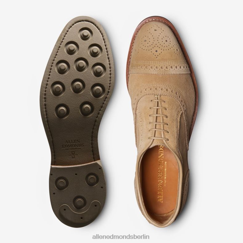 Allen Edmonds Kamelwildleder Männer Strandmok Cap-Toe-Oxford mit Dainite-Gummisohle 82J2T245