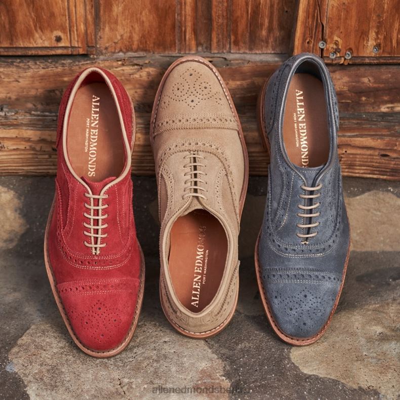Allen Edmonds Kamelwildleder Männer Strandmok Cap-Toe-Oxford mit Dainite-Gummisohle 82J2T245