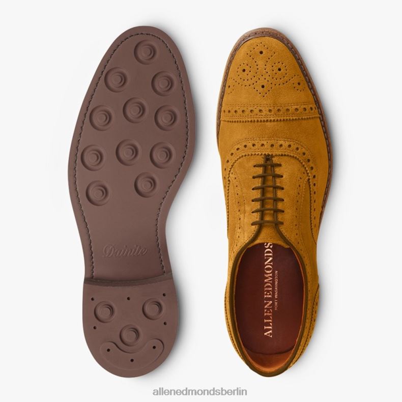 Allen Edmonds Kurkuma-Wildleder Männer Strandmok Cap-Toe-Oxford mit Dainite-Gummisohle 82J2T247
