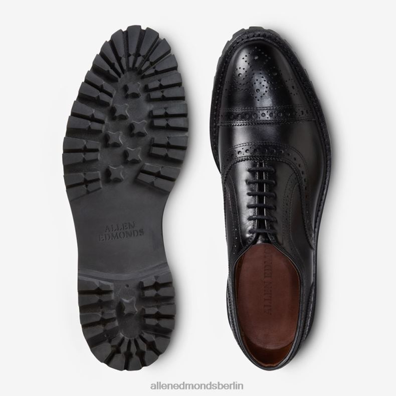 Allen Edmonds Schwarz Männer Strand-Oxford-Schuh mit Captoe und Profilsohle 82J2T36