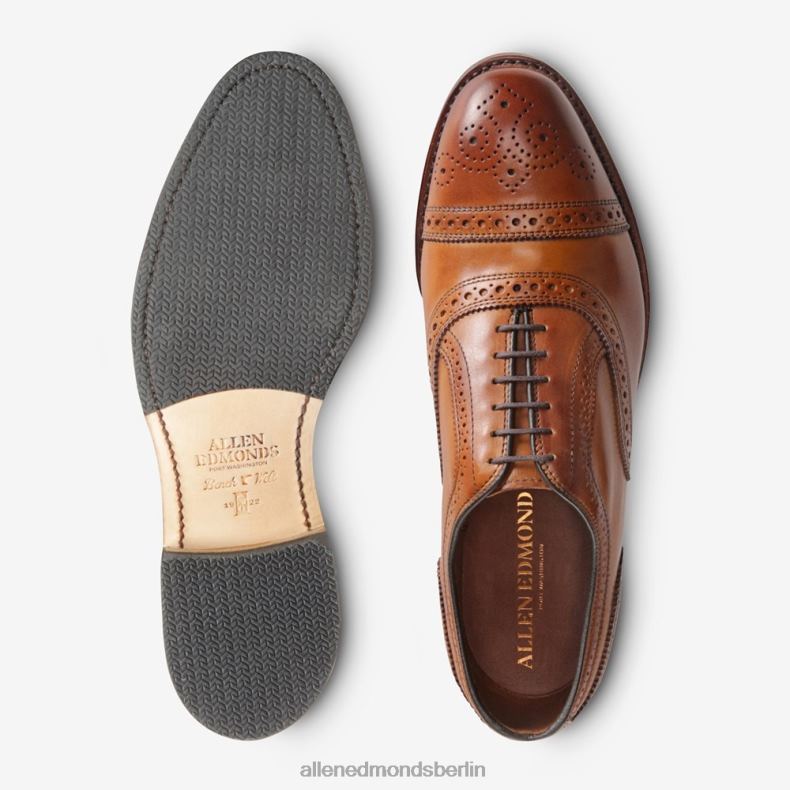 Allen Edmonds Walnussbraun Männer Strand-Oxford-Schuh mit Zehenkappe und kombinierter Steppsohle 82J2T38