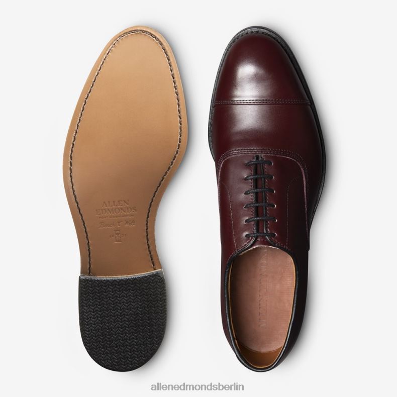 Allen Edmonds burgunderfarbenes Leder Männer Park Avenue Oxford-Schuh mit Kappenkappe 82J2T45
