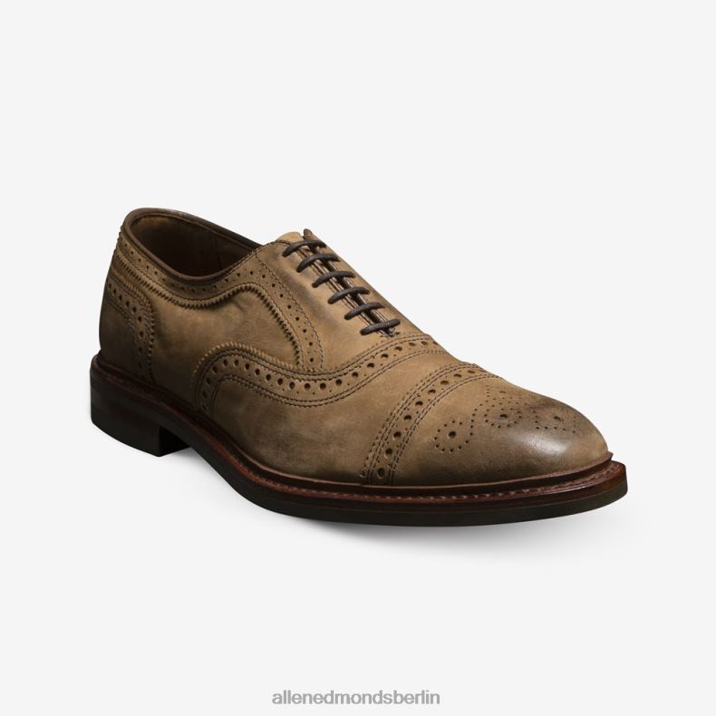 Allen Edmonds hellbraunes Nubuk Männer Strandmok Cap-Toe-Oxford mit Dainite-Gummisohle 82J2T244
