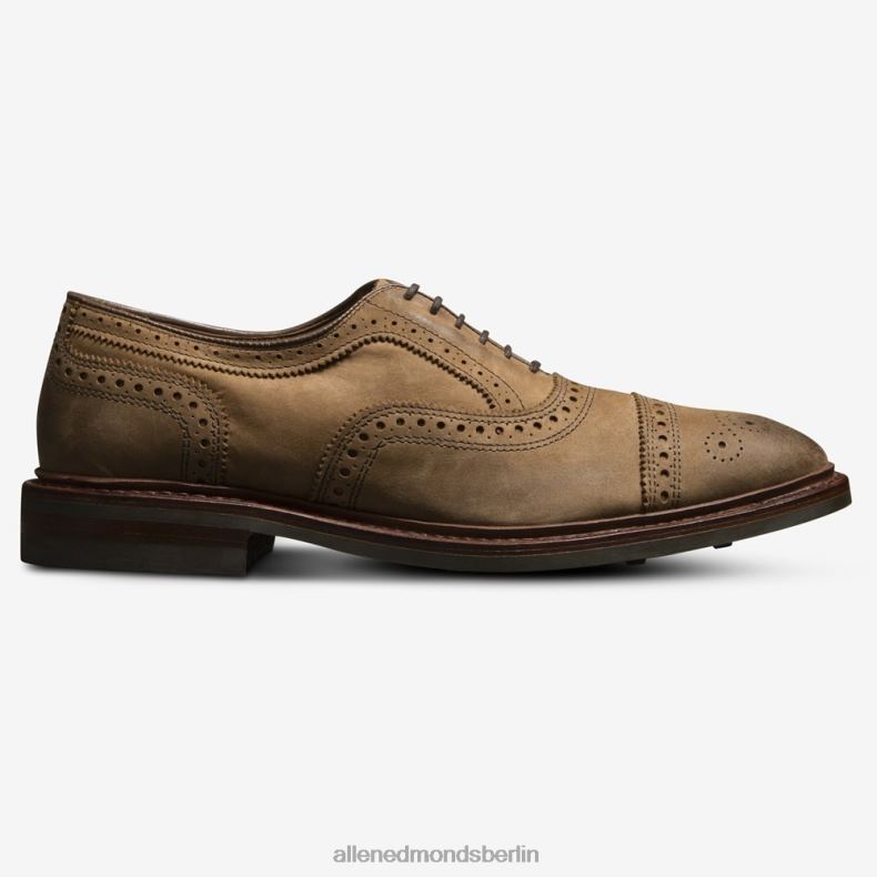 Allen Edmonds hellbraunes Nubuk Männer Strandmok Cap-Toe-Oxford mit Dainite-Gummisohle 82J2T244