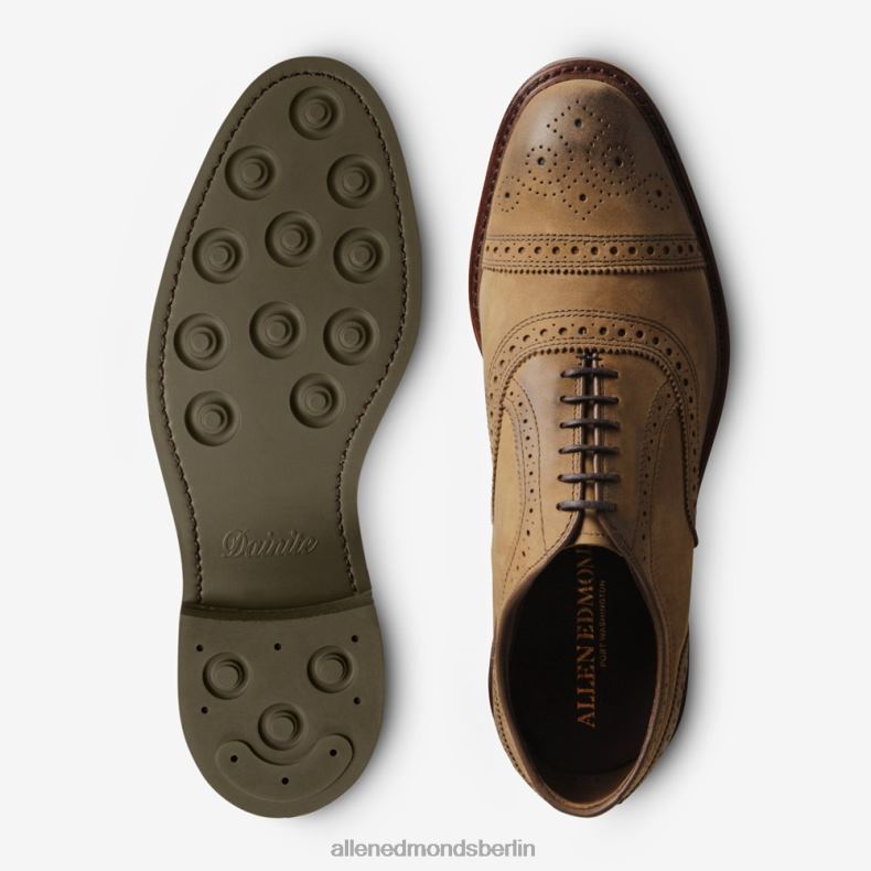 Allen Edmonds hellbraunes Nubuk Männer Strandmok Cap-Toe-Oxford mit Dainite-Gummisohle 82J2T244