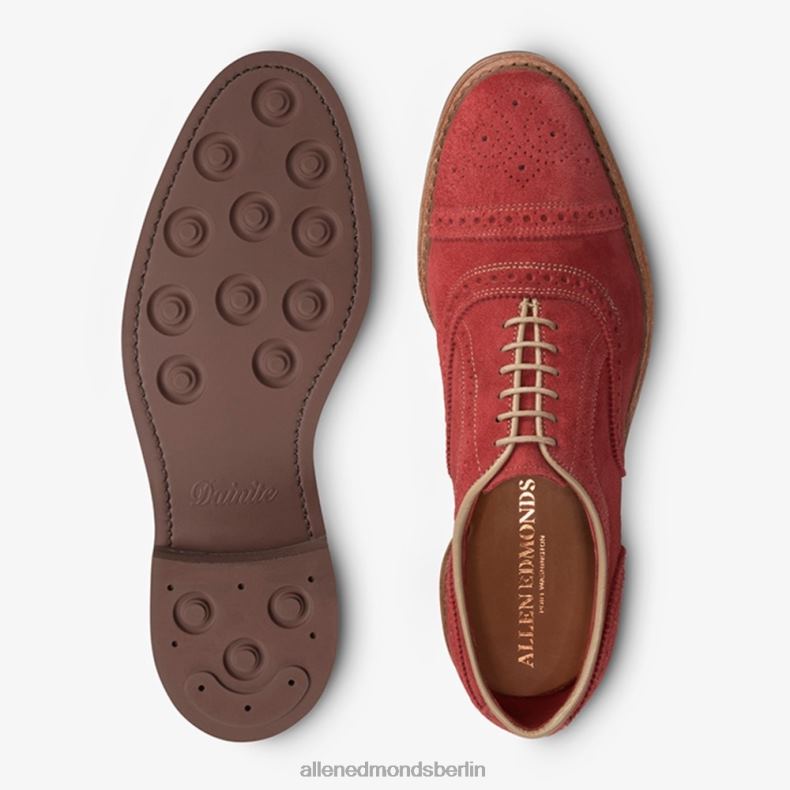 Allen Edmonds purpurrotes Wildleder Männer Strandmok Cap-Toe-Oxford mit Dainite-Gummisohle 82J2T246