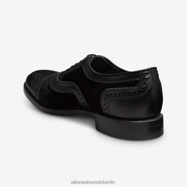 Allen Edmonds schwarzer Samt Männer Strand Oxford-Schuh mit Kappenkappe 82J2T103