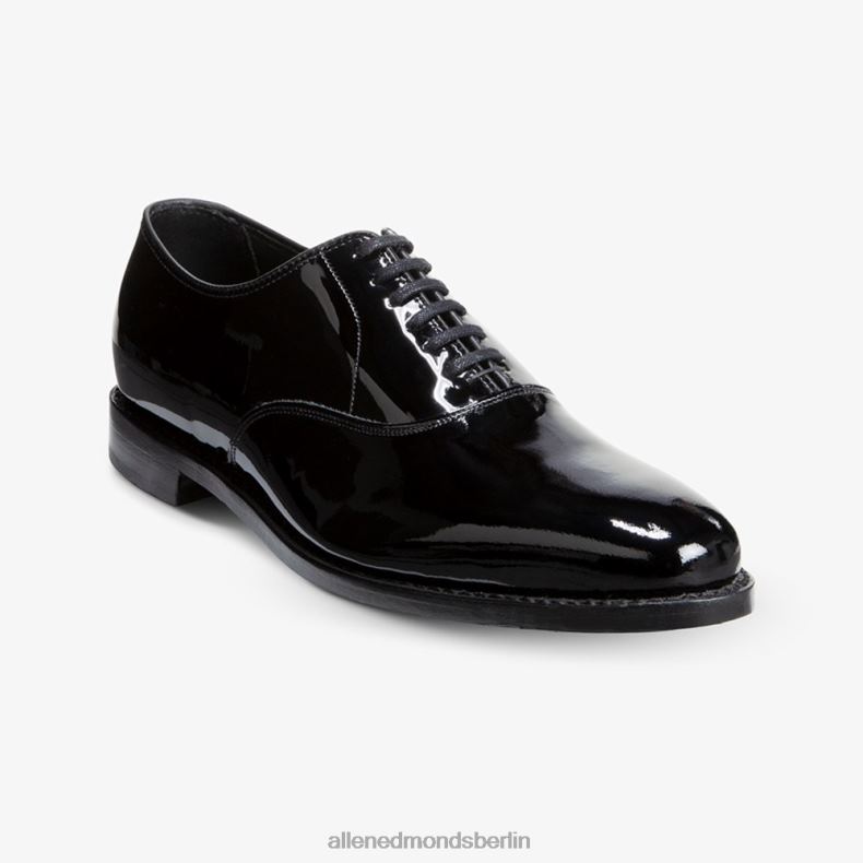 Allen Edmonds schwarzes Lackleder Männer Carlyle Oxford-Schuh mit schlichter Zehenpartie 82J2T47