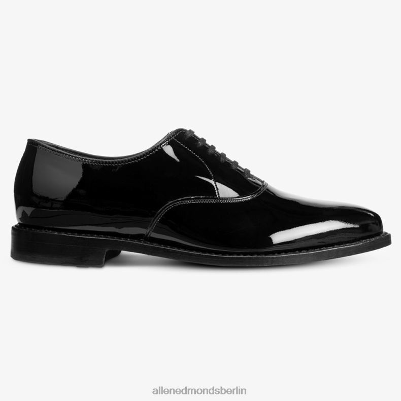 Allen Edmonds schwarzes Lackleder Männer Carlyle Oxford-Schuh mit schlichter Zehenpartie 82J2T47