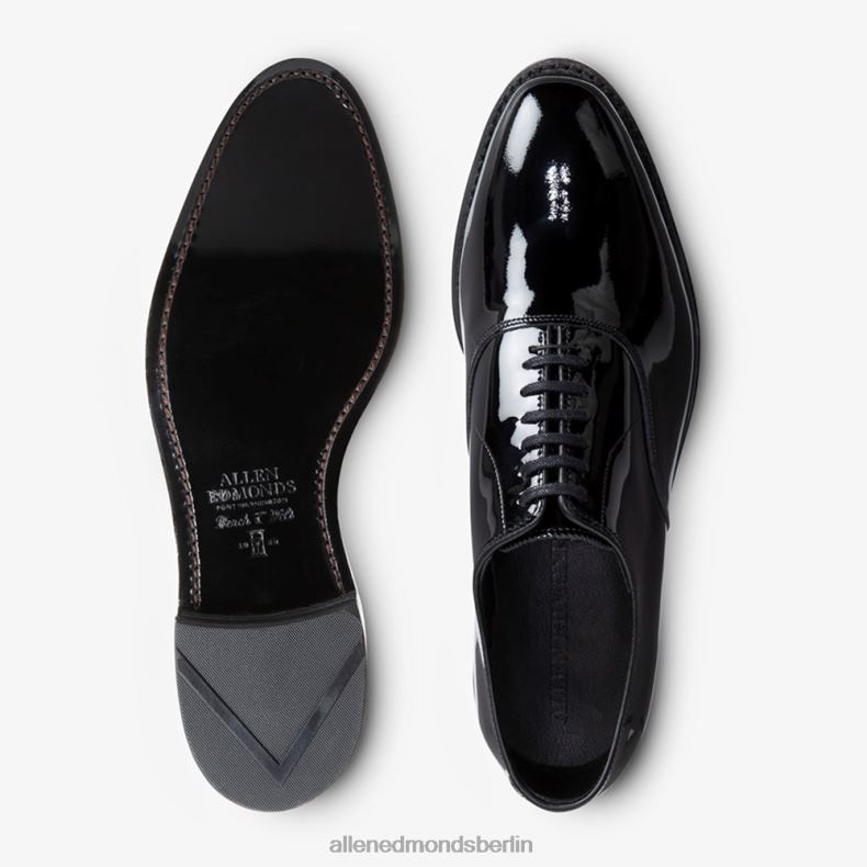 Allen Edmonds schwarzes Lackleder Männer Carlyle Oxford-Schuh mit schlichter Zehenpartie 82J2T47