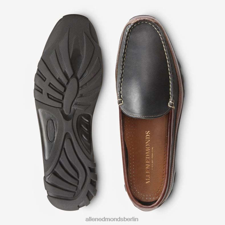 Allen Edmonds schwarz mit braunem Besatz Männer Boulder venezianischer Fahrmokassin 82J2T68