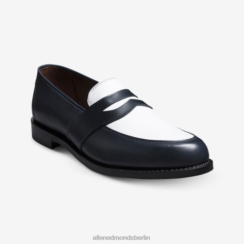 Allen Edmonds Marineblau/weißes Leder Männer Randolph Spectator Penny Loafer 82J2T171
