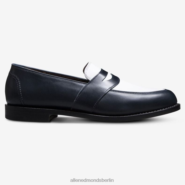 Allen Edmonds Marineblau/weißes Leder Männer Randolph Spectator Penny Loafer 82J2T171