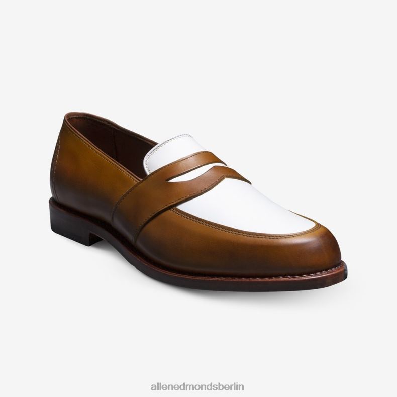 Allen Edmonds Walnuss/weißes Leder Männer Randolph Spectator Penny Loafer 82J2T6