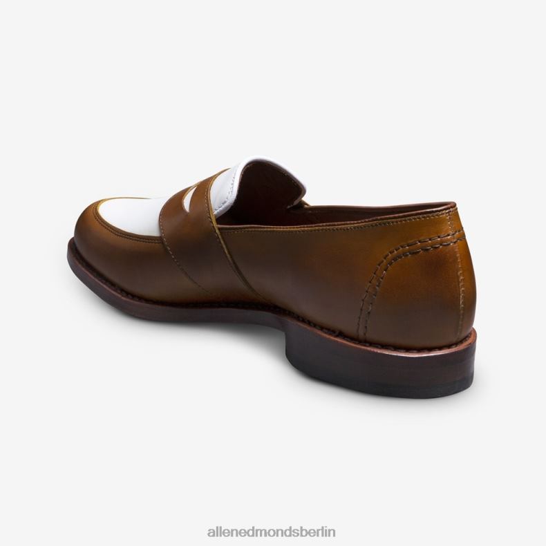 Allen Edmonds Walnuss/weißes Leder Männer Randolph Spectator Penny Loafer 82J2T6
