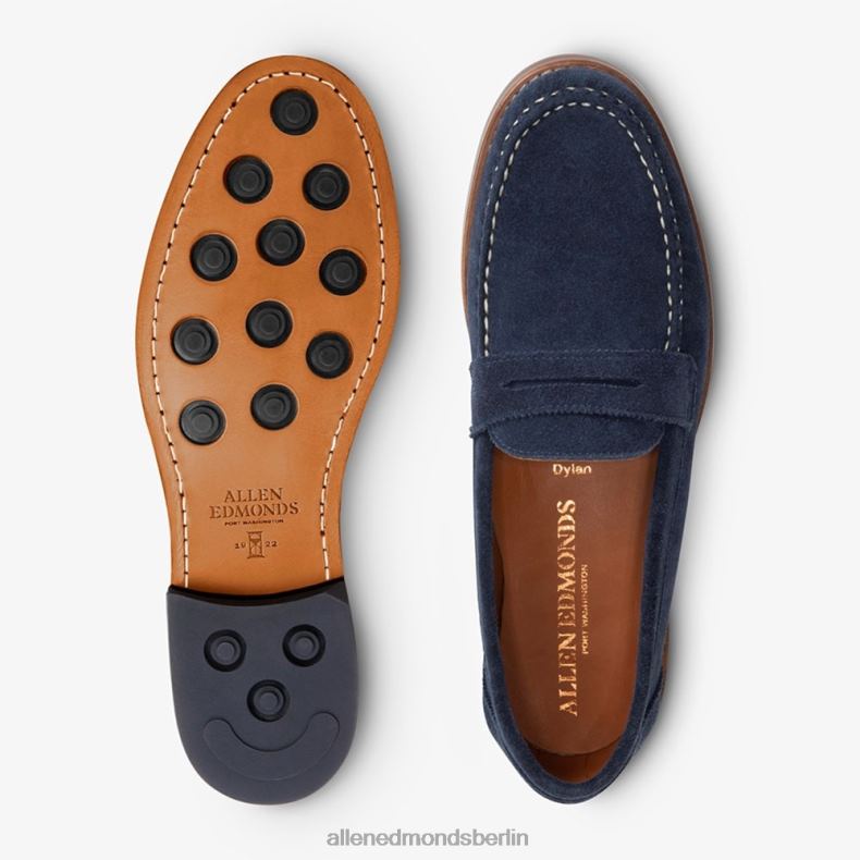 Allen Edmonds marineblaues Wildleder Männer Dylan Pennyloafer 82J2T350