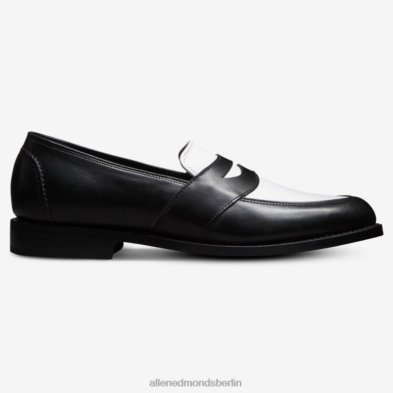 Allen Edmonds schwarz/weißes Leder Männer Randolph Spectator Penny Loafer 82J2T170