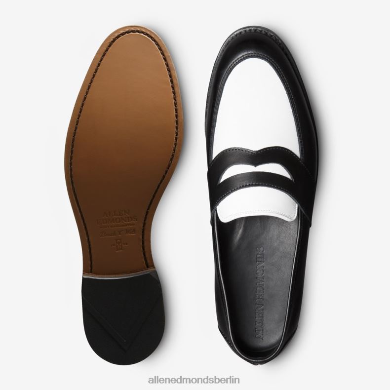 Allen Edmonds schwarz/weißes Leder Männer Randolph Spectator Penny Loafer 82J2T170