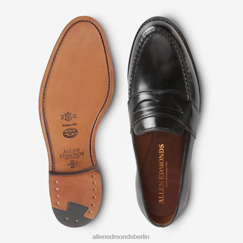 Allen Edmonds schwarzer Cordovan Männer Randolph Shell Cordovan Pennyloafer 82J2T34