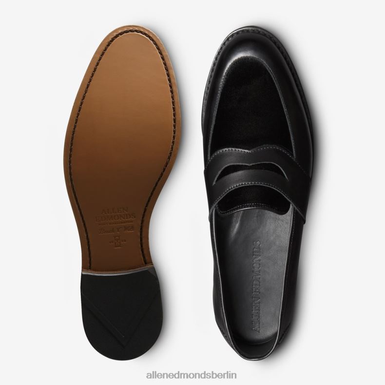 Allen Edmonds schwarzer Samt Männer Randolph Penny Loafer 82J2T17