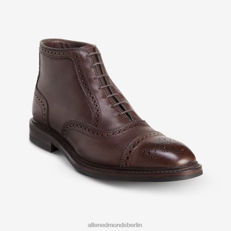 Allen Edmonds braun getrommelt Männer Hamilton-Oxford-Stiefel mit Zehenkappe 82J2T131