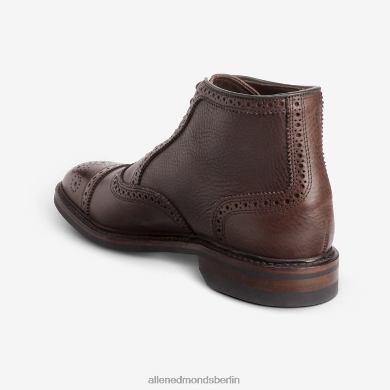Allen Edmonds braun getrommelt Männer Hamilton-Oxford-Stiefel mit Zehenkappe 82J2T131