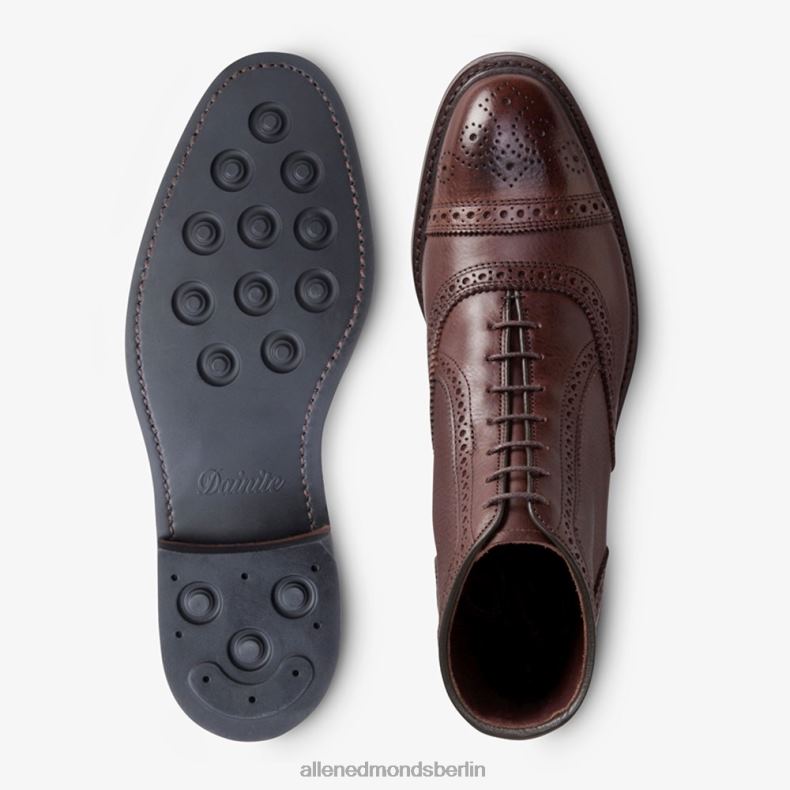 Allen Edmonds braun getrommelt Männer Hamilton-Oxford-Stiefel mit Zehenkappe 82J2T131