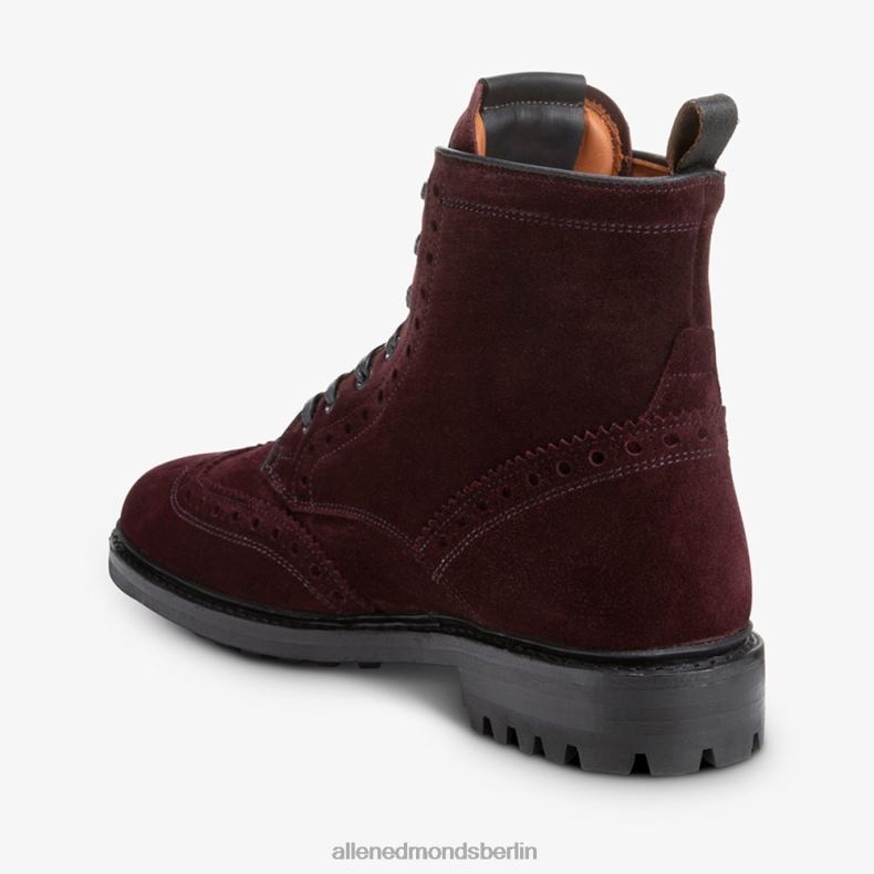 Allen Edmonds Burgunderrotes Wildleder Männer Chapman wetterfester Wingtip-Stiefel 82J2T473