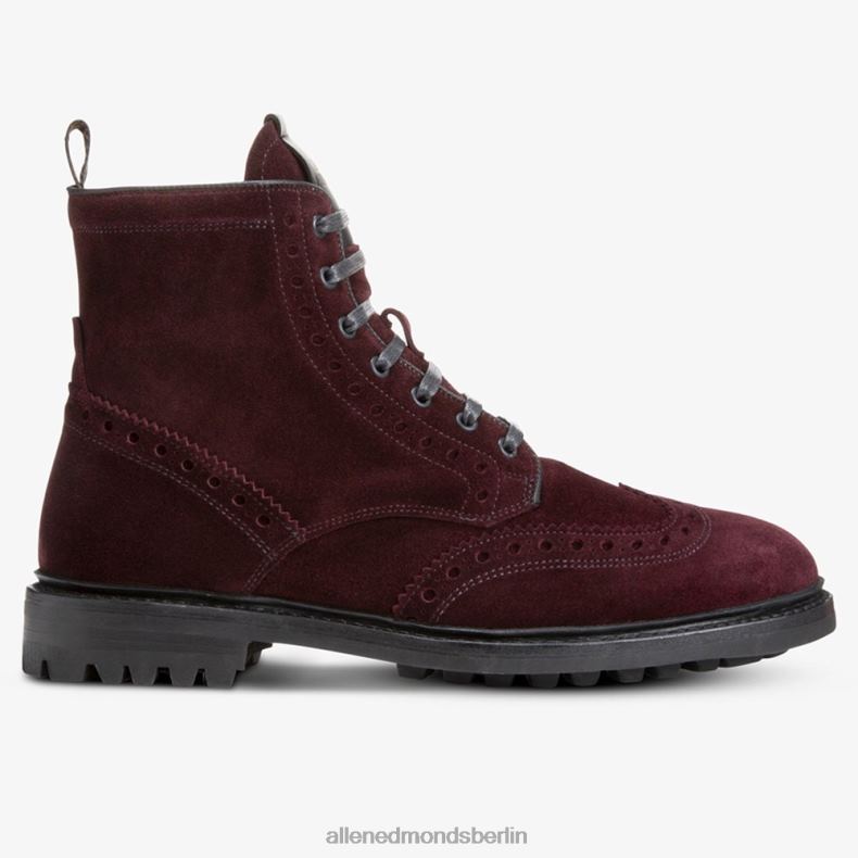 Allen Edmonds Burgunderrotes Wildleder Männer Chapman wetterfester Wingtip-Stiefel 82J2T473