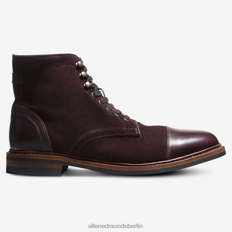 Allen Edmonds Burgunderrotes Wildleder Männer Landon-Captoe-Stiefel 82J2T367