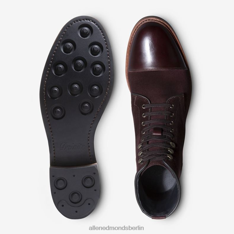 Allen Edmonds Burgunderrotes Wildleder Männer Landon-Captoe-Stiefel 82J2T367