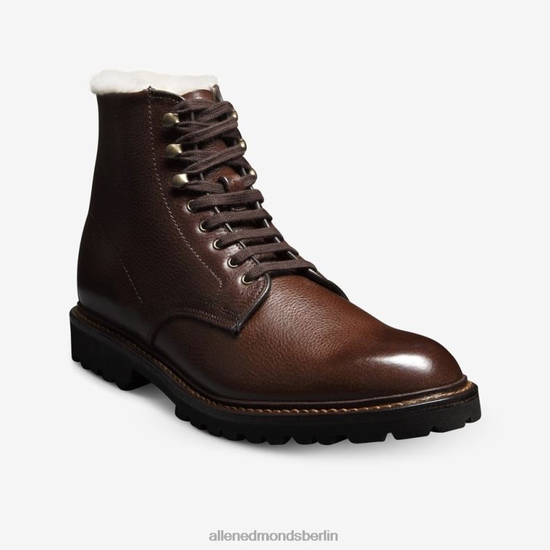 Allen Edmonds braunes Leder Männer Higgins Mill Hiker Shearling-Stiefel 82J2T144
