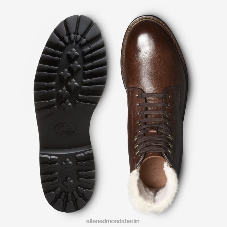 Allen Edmonds braunes Leder Männer Higgins Mill Hiker Shearling-Stiefel 82J2T144