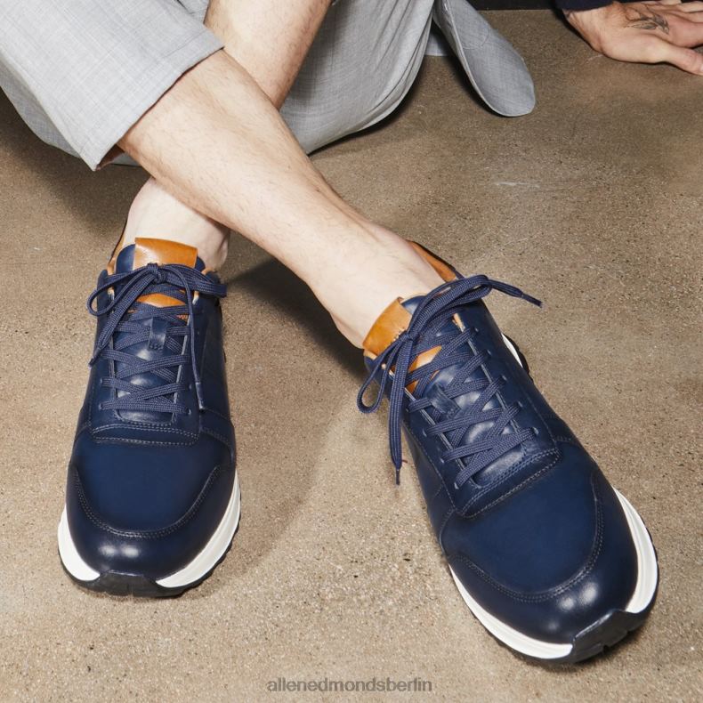 Allen Edmonds marineblaues Leder Männer Lawson-Schnürsneaker 82J2T53