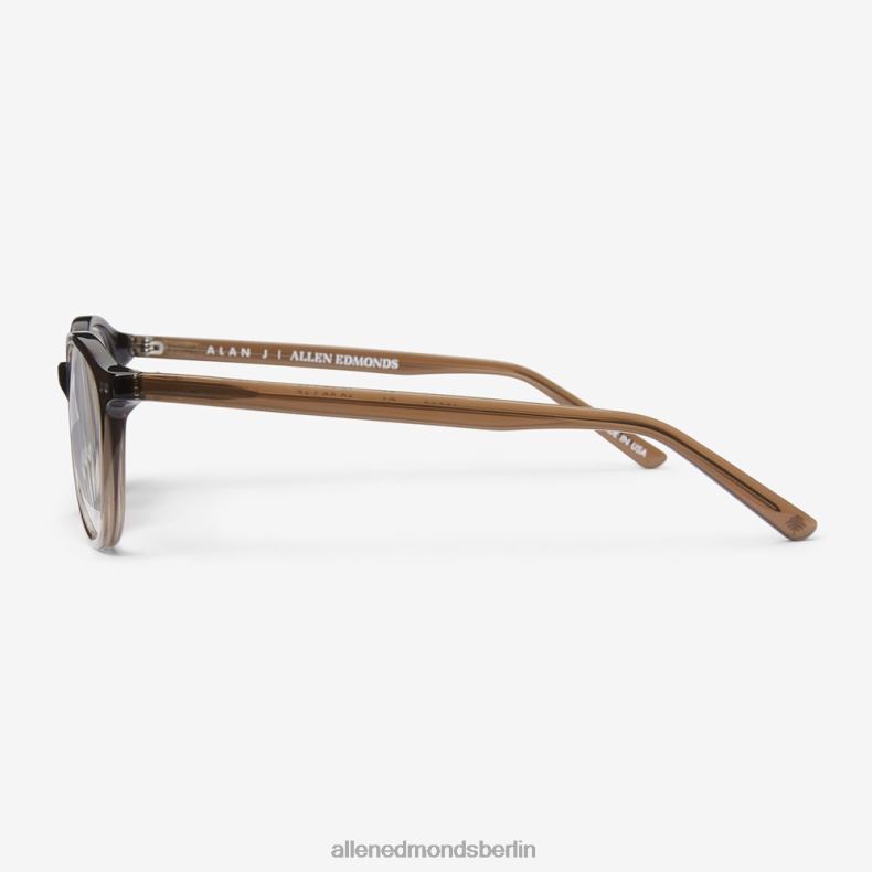 Allen Edmonds Braun/Kristall verblasst unisex Lesebrille mit rundem Rahmen von Alan J Collection 82J2T373