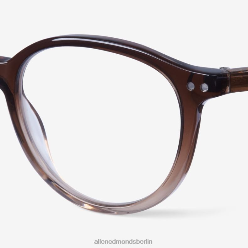 Allen Edmonds Braun/Kristall verblasst unisex Lesebrille mit rundem Rahmen von Alan J Collection 82J2T373
