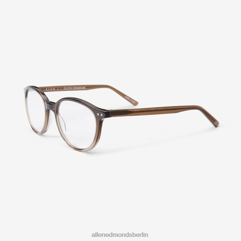 Allen Edmonds Braun/Kristall verblasst unisex Lesebrille mit rundem Rahmen von Alan J Collection 82J2T373
